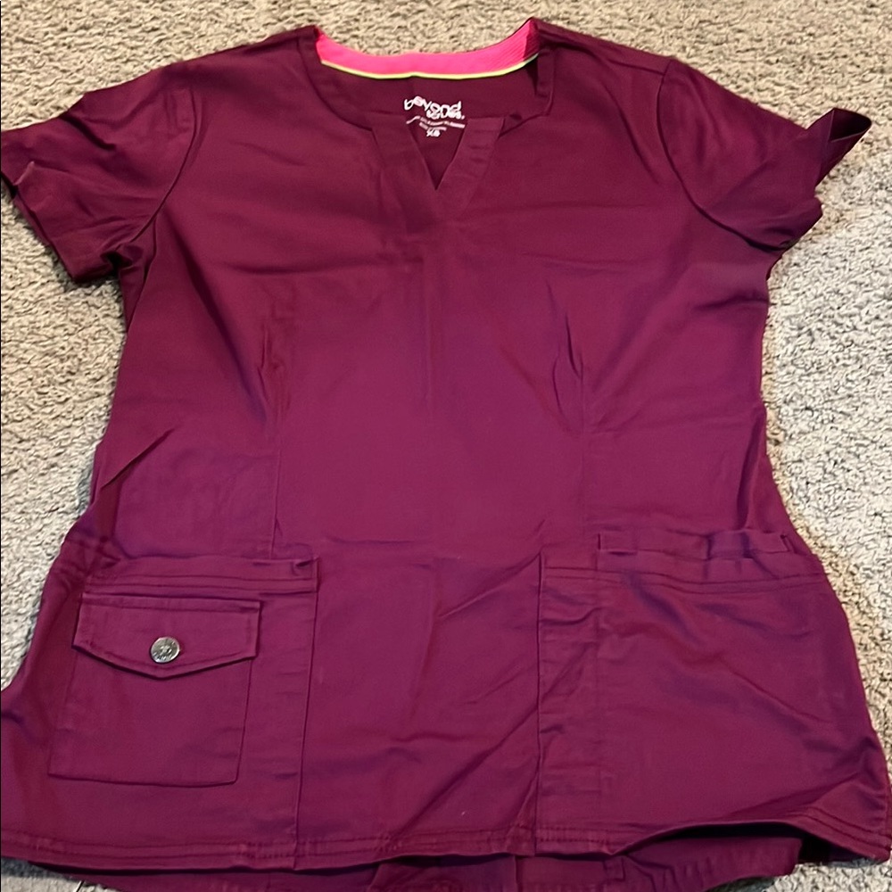 Women's Burgundy Scrub Top